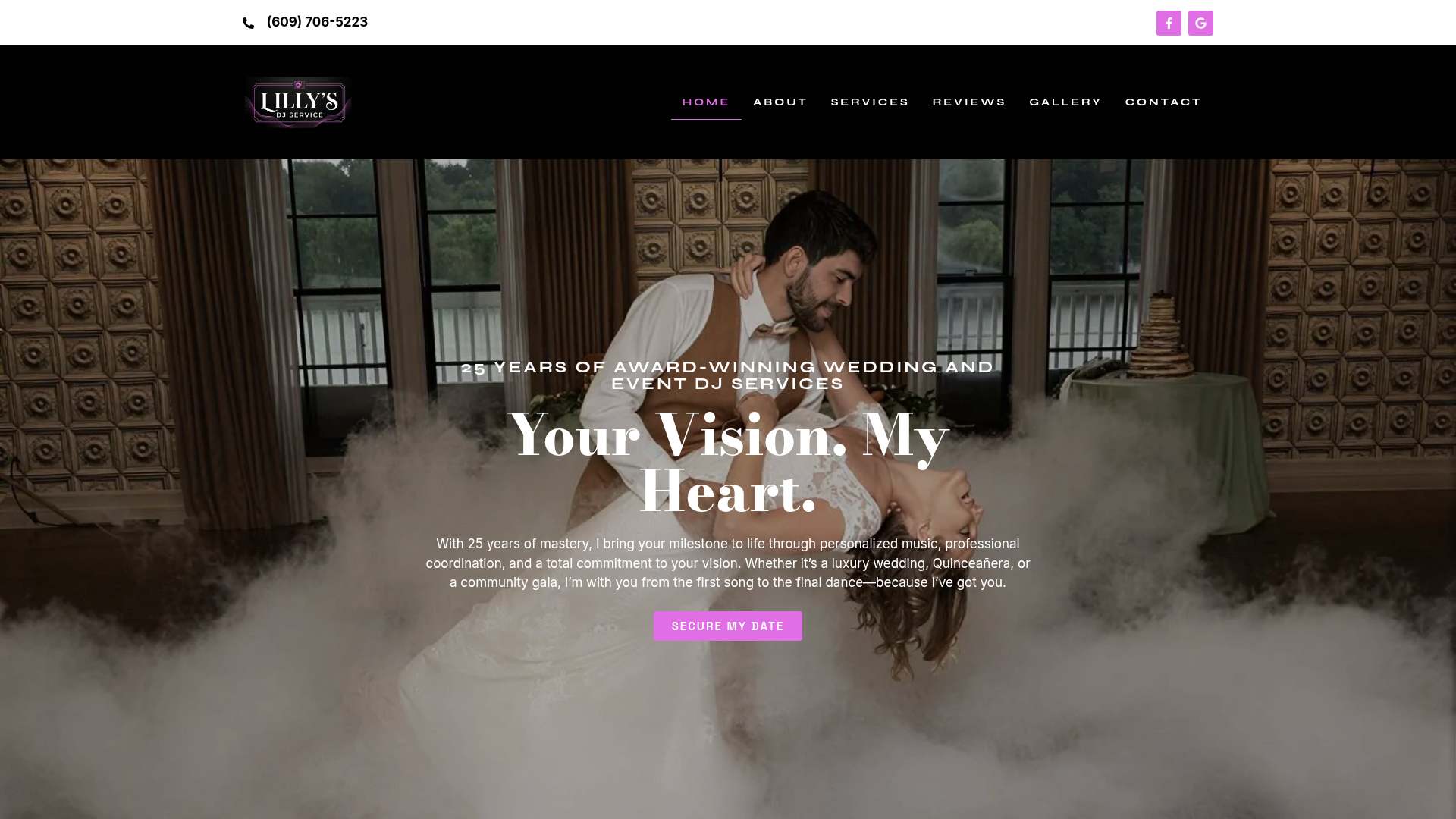 Lilly's DJ Services website designed by Yareli Guzman