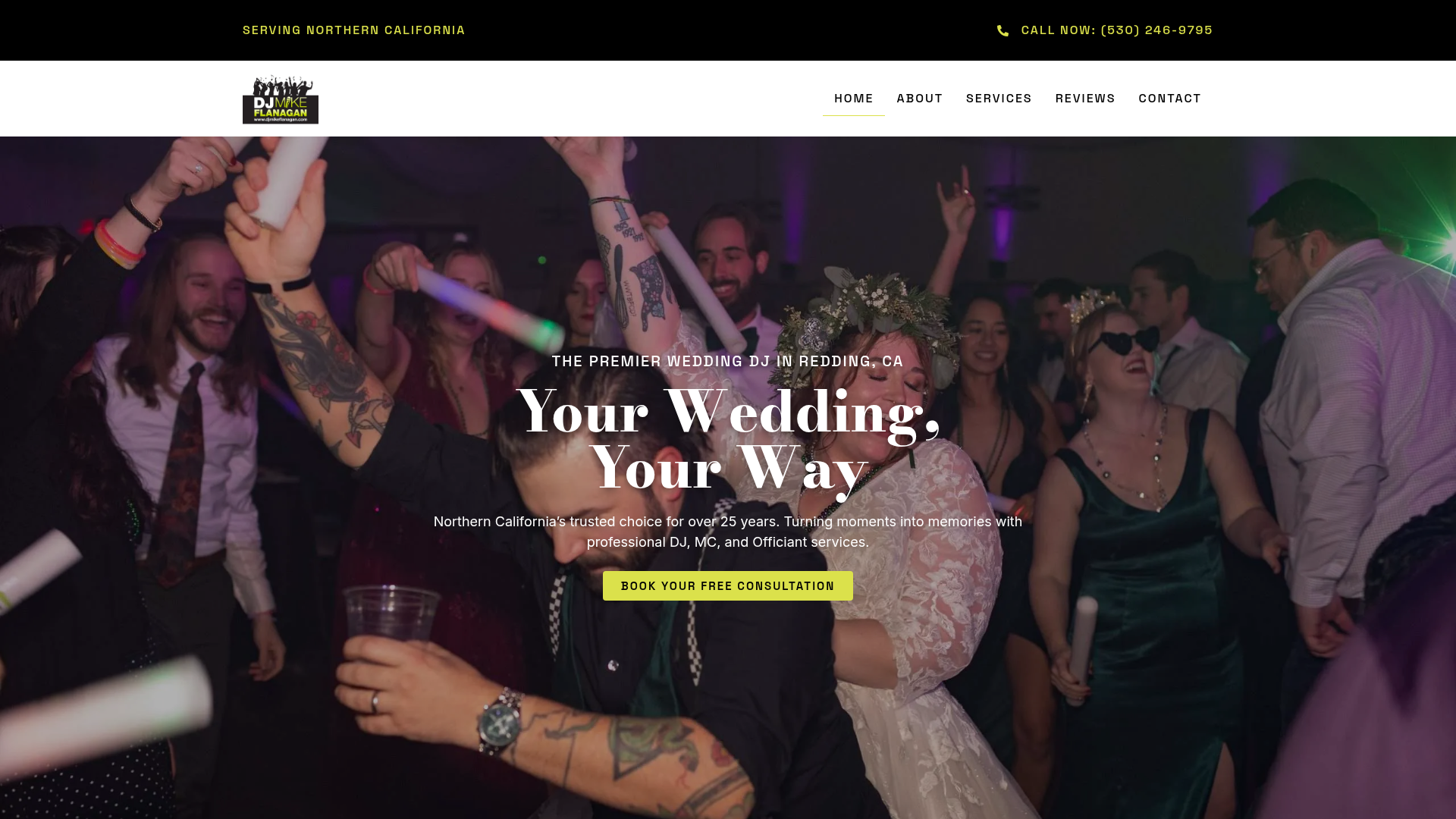 DJ Mike Flanagan website designed by Yareli Guzman