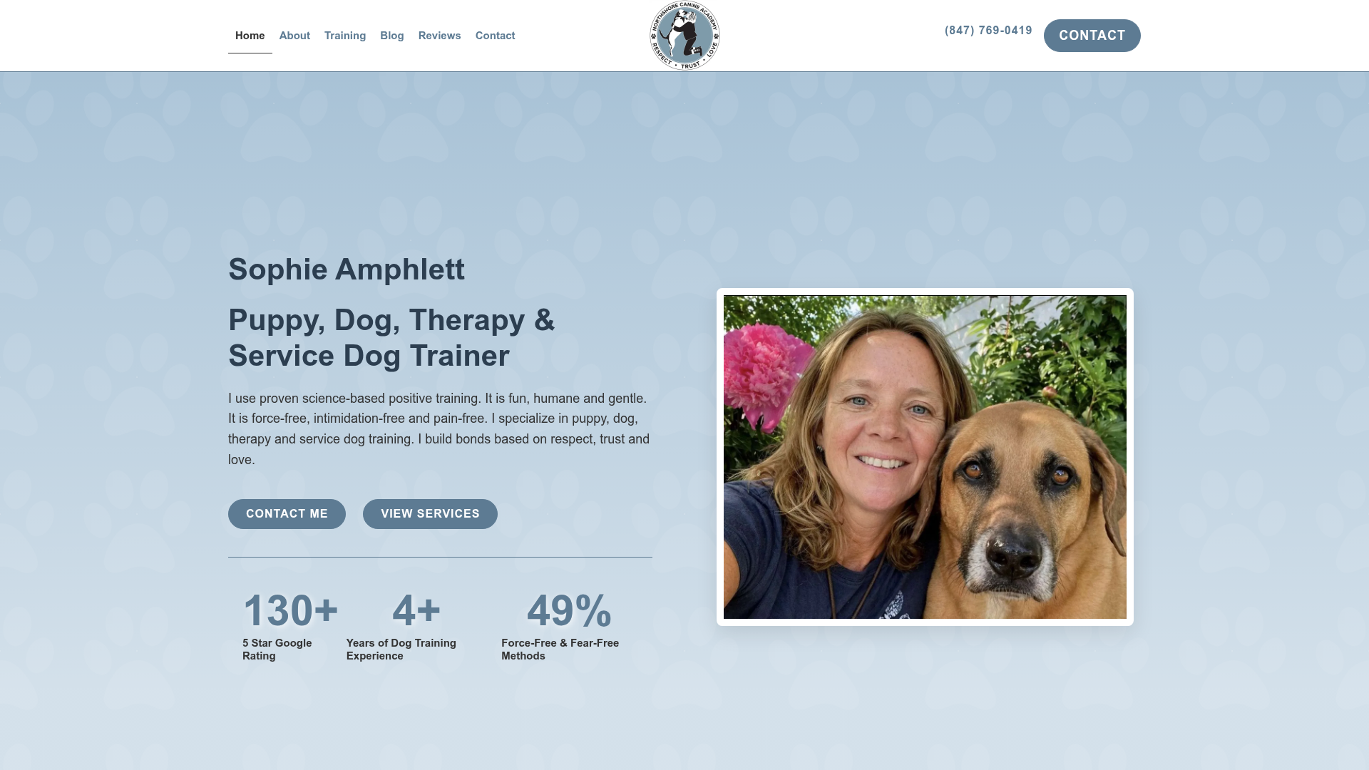 Northshore Canine Academy website designed by Yareli Guzman
